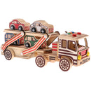 Multi-color 340x78x145mm Wooden Car Carrier Model Double Layers Children Vehicle Car Kids Educational Toy for Kids Gift