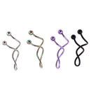 4 Pcs Belly Button Ring Multi Color Stainless Steel 14 Gauge Spiral Twist Navel Rings Cartilages Body