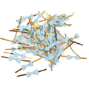 Lovely Cute Ribbon Bowknot Design Metallic Twist Ties Wedding Birthday Party Supplies PACK OF 50PCS Light Blue