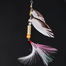 Metal Spinner Spoon Fishing Lure Hard Baits Sequins with Feather Treble Hook Tackle