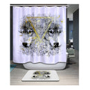Home Hotel Bathroom Shower Room Decor Retro Fabric Shower Curtains With 12 Hooks Fashionable Wolves Print Charms