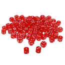 100pcs Transparent Six Sided D6 Dice for D&D TRPG Party Games Toys Red