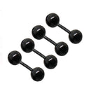 16G Eyebrow Ear Nose Lip Rings Body Piercing Jewelry PACK OF 4PCS Black 1.2mm 5mm