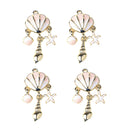 4Pieces Seashell Charms Pendant Jewelry Making Findings DIY Necklace Earring
