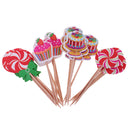 Pack of 24 Cake Lolly Style Cupcake Picks Party Muffin Dessert Fruits Cake Decor