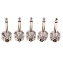 5x Right Angle 1/4" 6.35mm TS Mono Audio Metal Male Plug Soldering Connector