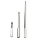 3 Piece 1/4'' Hex Square Drive Socket Ratchet Wobble Extension Bar Set Shank
