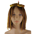 Egyptian Cleopatra Beads Headband Women Queen Fancy Dress Snake Jewelry-Gold