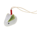 Cute Rabbit Ceramic Handmade Hanging Home Decor Accessory Green Ear with Cord