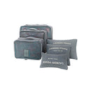 Pack of 6PCS Waterproof Travel Storage Bags Clothes Undergarments Socks Packing Organizer Holder Pouch Gray