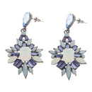Women Party Jewelry Alloy Ear Studs Leaf Crystal Shape Ear Hook Dangle Earrings