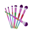 Professional 7pcs Rainbrow Mermaid Make Up Brushes Set Face Powder Foundation Eyebrow Eyeliner Lip Cosmetic Tool
