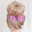 Baby Girls Women Fashionable Bow Hair Clip Glitter Headwear Decor Hair Ornaments Pink