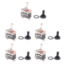 5pcs Car Dash Light Flick Toggle Switch On Off SPST With Knob Cover