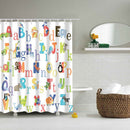 Waterproof Polyester Bathroom Shower Sheer Curtain Panel w/Hook Letters Zoon
