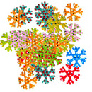 50 Pieces Assorted Snowflake Shape Wood 2 Holes Button for Sewing Craft