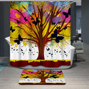 Home Hotel Bathroom Shower Room Door Window Decor Tree Print Charms Bath Shower Curtain With 12 Hooks