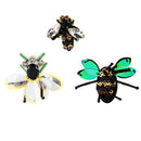 3 Pieces/set Insects Bee Design Rhinestone Beaded Patches Embroidery Sew on Applique