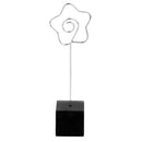 Black Cube Base Card Picture Memo Photo Clip Holder Flower Shape Wire Clip