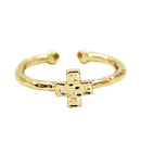Valentine's Gifts Simple Crucifix Cross Finger Ring Adjustable Opening Band