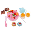 54 Pieces Plastic Birthday Cake Food Cutting Set Kids Pretend Play Toys