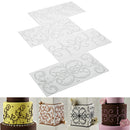 4 Piece Plastic Texture Sheet Vines Set Cake Mold Mat DIY Craft Cookies Clear