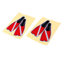 2 Pieces Self-Adhesive Reflective Scuba Diving Diver Dive Fins Sticker Flippers Decal for Swimming Car Truck Bumper 14 x 11 cm/5.5 x 4.3 inch