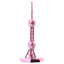 New Alloy Oriental Pearl Tower Figurines Statue Building Model Desktop Ornament Souvenir Rose Red 18CM