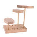 Plain Unpainted Wooden 3 Trays Earrings Necklace Jewelry Display Holder Stand Organizer