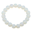 Fashion Vintage Handmade White Opal Crystal Round Beads Bracelet Cuff Wristband Adjustable Bangle Charm Jewelry for Women Men