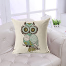 Home Bedroom Sofa Decor Throw Square Cushion Pillow Case Creative Owl Design Pillow Cover Car Cushion Cover Linen Pillowcase