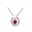 Gorgeous Fashion New Popular Western Women Charm 0.51inch Cubic Red Zircon Inside Ring shape Chain necklace Ornament