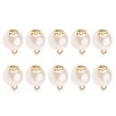 10 Pieces Metal Pearl Pendants Charms Findings For Fashion Jewelry Making Crafts 12mm