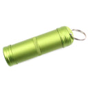Lightweight Durable Aluminum Alloy Waterproof Pill Bottle Case Box Pill Holder Keychain For Travelling Hiking Camping Green