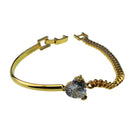 Sparkly Crystal Bride Bracelet Heart Shape Rhinestone Bangle Wedding Jewelry