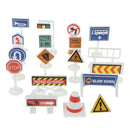 18 pieces Kids Block Street Traffic Signs Kid Children's Educational Toy for Traffic Knowledge Learning Car & Train Scenery Playset Gift