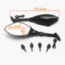 2PCS Motorcycle LED Turn Signal Light Rearview Mirrors W/ Clear Cover 1087 -Black