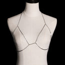 Hot Shiny Crystal Rhinestone Charm Chrest Bikini Silver Body Chain Fashion Jewelry