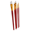 5pcs Nylon Hair Paint Brush Set Artist Watercolor Acrylic Gouache Painting Supplies Dark Red