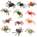 Plastic PVC Spider Model Kids Toy 12pcs Multi-color