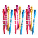 12 Pieces 52mm 2BA Thread Aluminium Alloy Re-Grooved Dart Stems Shafts Throwing Tool - 4 Colors