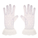 Ladies Lace Short Full Bridal Gloves Party Prom Accessories Gloves White