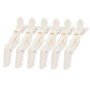 Women Girls Fashionable Hair Styling Tools Hairpin Single Prong Plastic Alligator Hair Clips Women Hairpins Barrette Pack of 6PCS White
