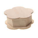 Unfinished Wood Flower Shape Jewelry Box Case for Kids Girls Toys DIY Crats