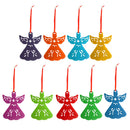 9Pcs Christmas Party DÃ©cor Non Woven Fabric Angel Shape Hanging Ornament
