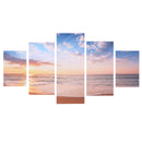 1 Set of 5PCS Canvas Painting for Home Bedroom Cafe Hotel Room Wall Art Wall Decor Paintings Beach Sunrise Print Charms 30/40/50cm