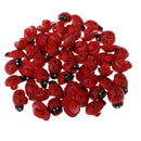 50 Pieces Ladybird Shape Wooden Shank Buttons for DIY Craft Sewing Decoration Red