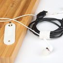 3Pieces PU Leather Data Cable Headphone Cord Organizer Fastening Wraps White