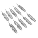 10 Pieces Vintage Metal Alloy Leaf Feathers Charms Pendant for Necklace Bag Keyring Findings Craft