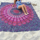 Fashionable Wall Hanging Tapestry Tablecloth Throw Blanket Rug Round Yoga Bed Mat Beach Towel Couch Cover -Purple